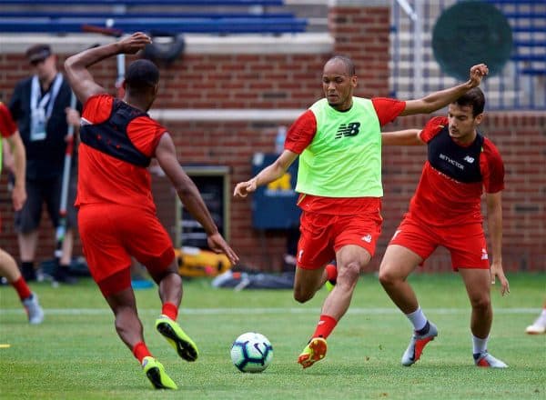 ANN ARBOR, USA - Friday, July 27, 2018: Liverpool's Fabio Henrique Tavares 'Fabinho' during a training session ahead of the preseason International Champions Cup match between Manchester United FC and Liverpool FC at the Michigan Stadium. (Pic by David Rawcliffe/Propaganda)