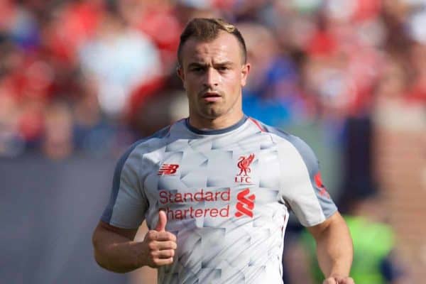 ANN ARBOR, USA - Saturday, July 28, 2018: Liverpool's new signing Xherdan Shaqiri during the preseason International Champions Cup match between Manchester United and Liverpool FC at the Michigan Stadium. (Pic by David Rawcliffe/Propaganda)