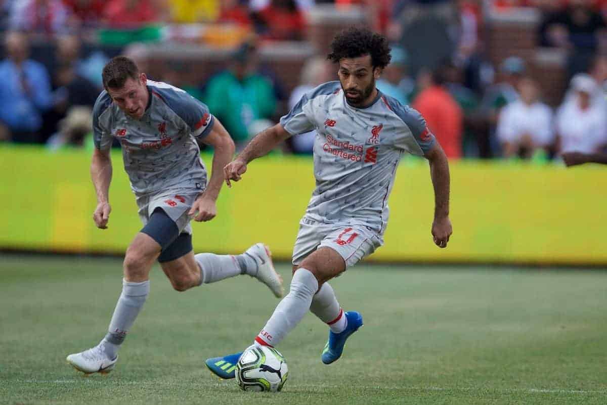 ANN ARBOR, USA - Saturday, July 28, 2018: Liverpool's Mohamed Salah during the preseason International Champions Cup match between Manchester United and Liverpool FC at the Michigan Stadium. (Pic by David Rawcliffe/Propaganda)