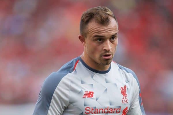 ANN ARBOR, USA - Saturday, July 28, 2018: Liverpool's new signing Xherdan Shaqiri during the preseason International Champions Cup match between Manchester United and Liverpool FC at the Michigan Stadium. (Pic by David Rawcliffe/Propaganda)