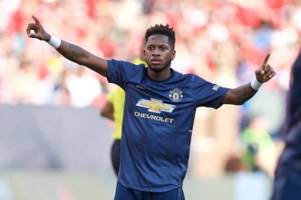 ANN ARBOR, USA - Saturday, July 28, 2018: Manchester United's Frederico Rodrigues de Paula Santo 'Fred' during the preseason International Champions Cup match between Manchester United and Liverpool FC at the Michigan Stadium. (Pic by David Rawcliffe/Propaganda)