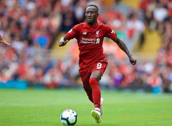 LIVERPOOL, ENGLAND - Sunday, August 12, 2018: Liverpool's Naby Keita during the FA Premier League match between Liverpool FC and West Ham United FC at Anfield. (Pic by David Rawcliffe/Propaganda)