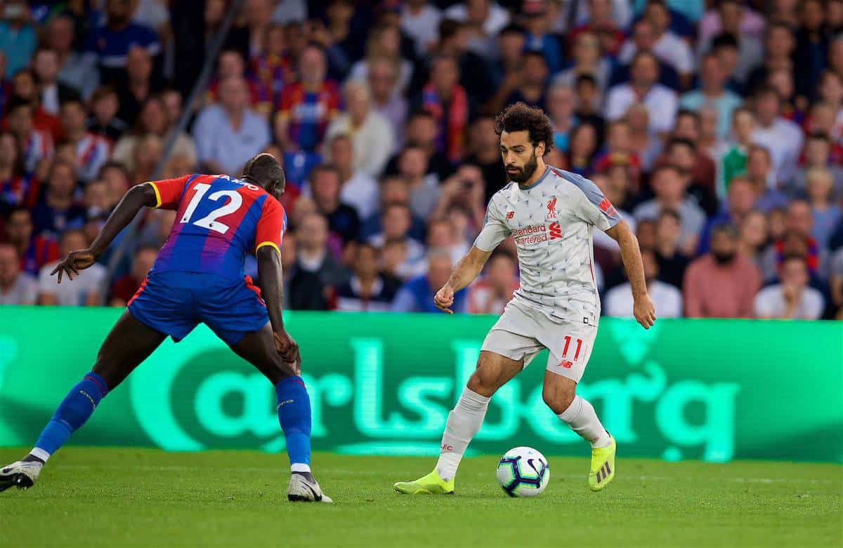 LONDON, ENGLAND - Monday, August 20, 2018: Liverpool's Mohamed Salah during the FA Premier League match between Crystal Palace and Liverpool FC at Selhurst Park. (Pic by David Rawcliffe/Propaganda)