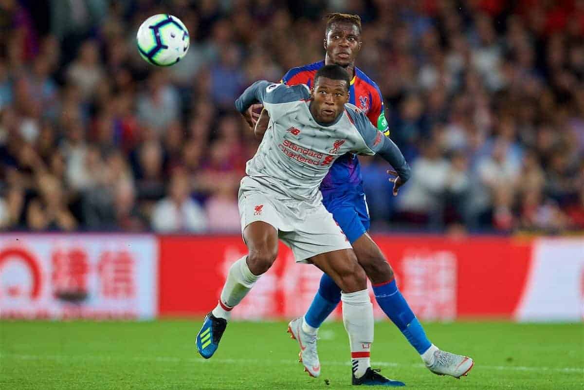 LONDON, ENGLAND - Monday, August 20, 2018: Liverpool's Georginio Wijnaldum during the FA Premier League match between Crystal Palace and Liverpool FC at Selhurst Park. (Pic by David Rawcliffe/Propaganda)