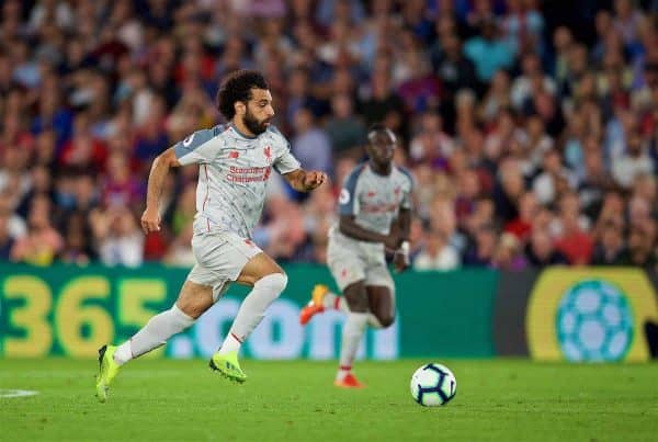 LONDON, ENGLAND - Monday, August 20, 2018: Liverpool's Mohamed Salah during the FA Premier League match between Crystal Palace and Liverpool FC at Selhurst Park. (Pic by David Rawcliffe/Propaganda)