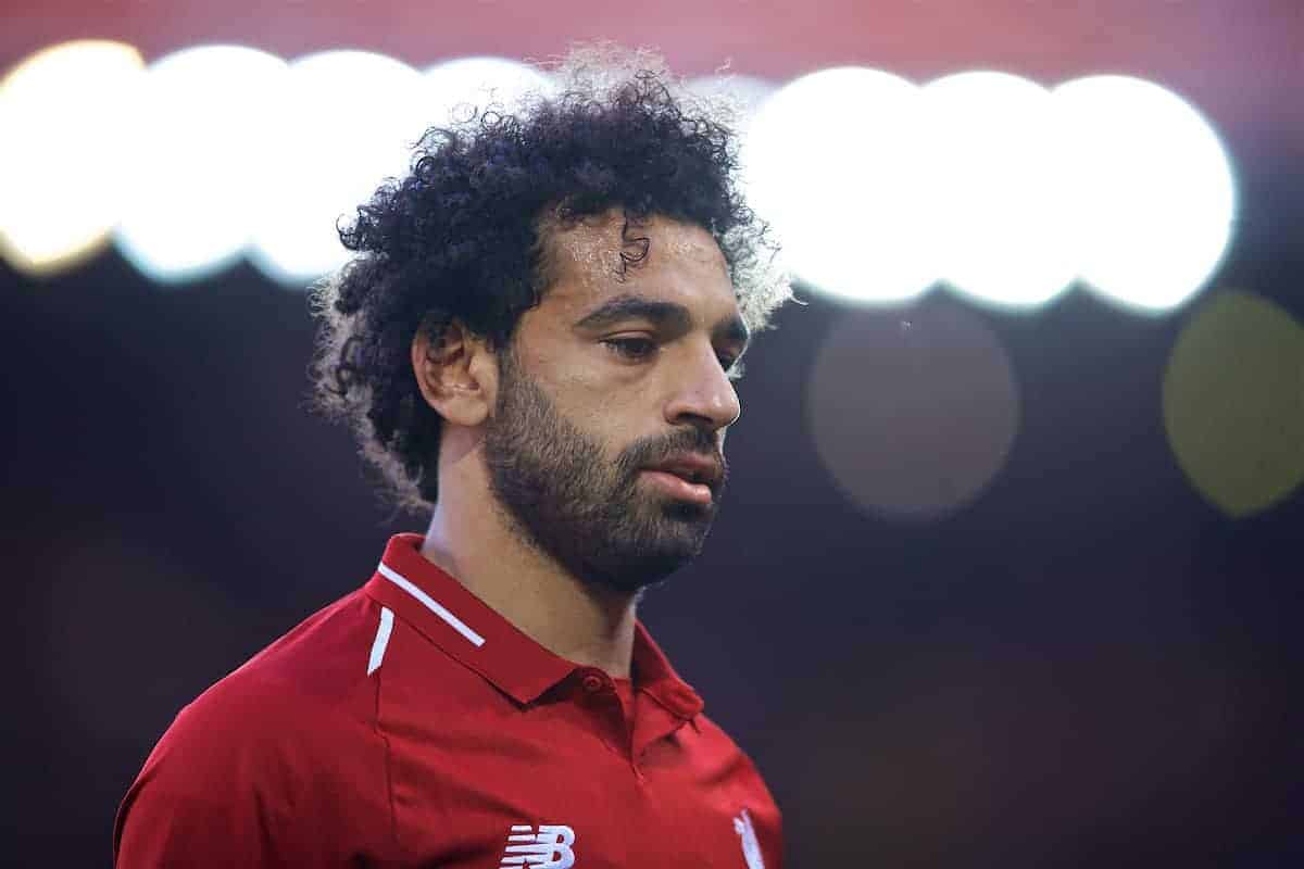 LIVERPOOL, ENGLAND - Saturday, August 25, 2018: Liverpool's Mohamed Salah during the FA Premier League match between Liverpool FC and Brighton & Hove Albion FC at Anfield. (Pic by David Rawcliffe/Propaganda)