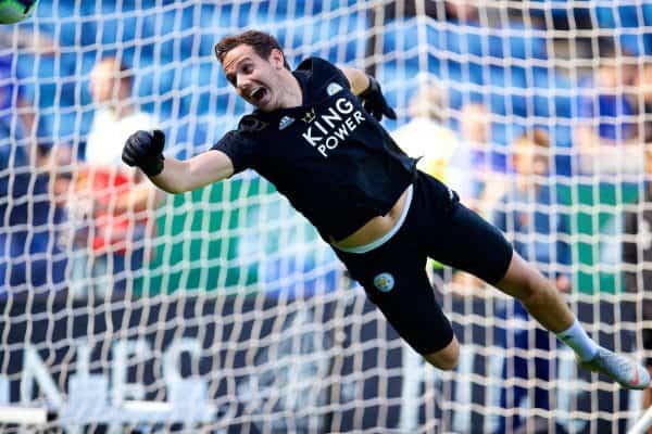 LEICESTER, ENGLAND - Saturday, September 1, 2018: Leicester City's goalkeeper Danny Ward during the pre-match warm-up before the FA Premier League match between Leicester City and Liverpool at the King Power Stadium. (Pic by David Rawcliffe/Propaganda)