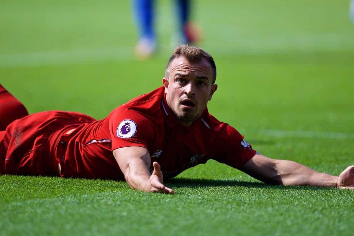 LEICESTER, ENGLAND - Saturday, September 1, 2018: Liverpool's Xherdan Shaqiri during the FA Premier League match between Leicester City and Liverpool at the King Power Stadium. (Pic by David Rawcliffe/Propaganda)