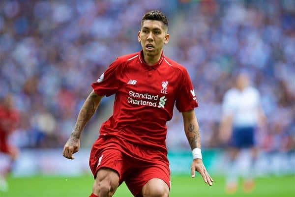LONDON, ENGLAND - Saturday, September 15, 2018: Liverpool's Roberto Firmino during the FA Premier League match between Tottenham Hotspur FC and Liverpool FC at Wembley Stadium. (Pic by David Rawcliffe/Propaganda)
