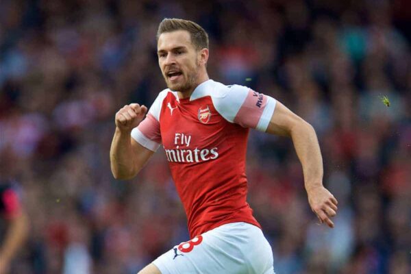London, ENGLAND - Sunday, September 23, 2018: Arsenal's Aaron Ramsey during the FA Premier League match between Arsenal FC and Everton FC at the Emirates Stadium. (Pic by David Rawcliffe/Propaganda)