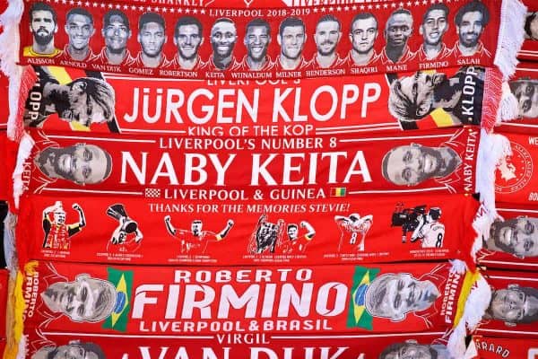 General, Anfield, matchday. scarves (Pic by David Rawcliffe/Propaganda)