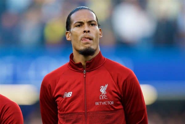 LONDON, ENGLAND - Saturday, September 29, 2018: Liverpool's Virgil van Dijk before the FA Premier League match between Chelsea FC and Liverpool FC at Stamford Bridge. (Pic by David Rawcliffe/Propaganda)