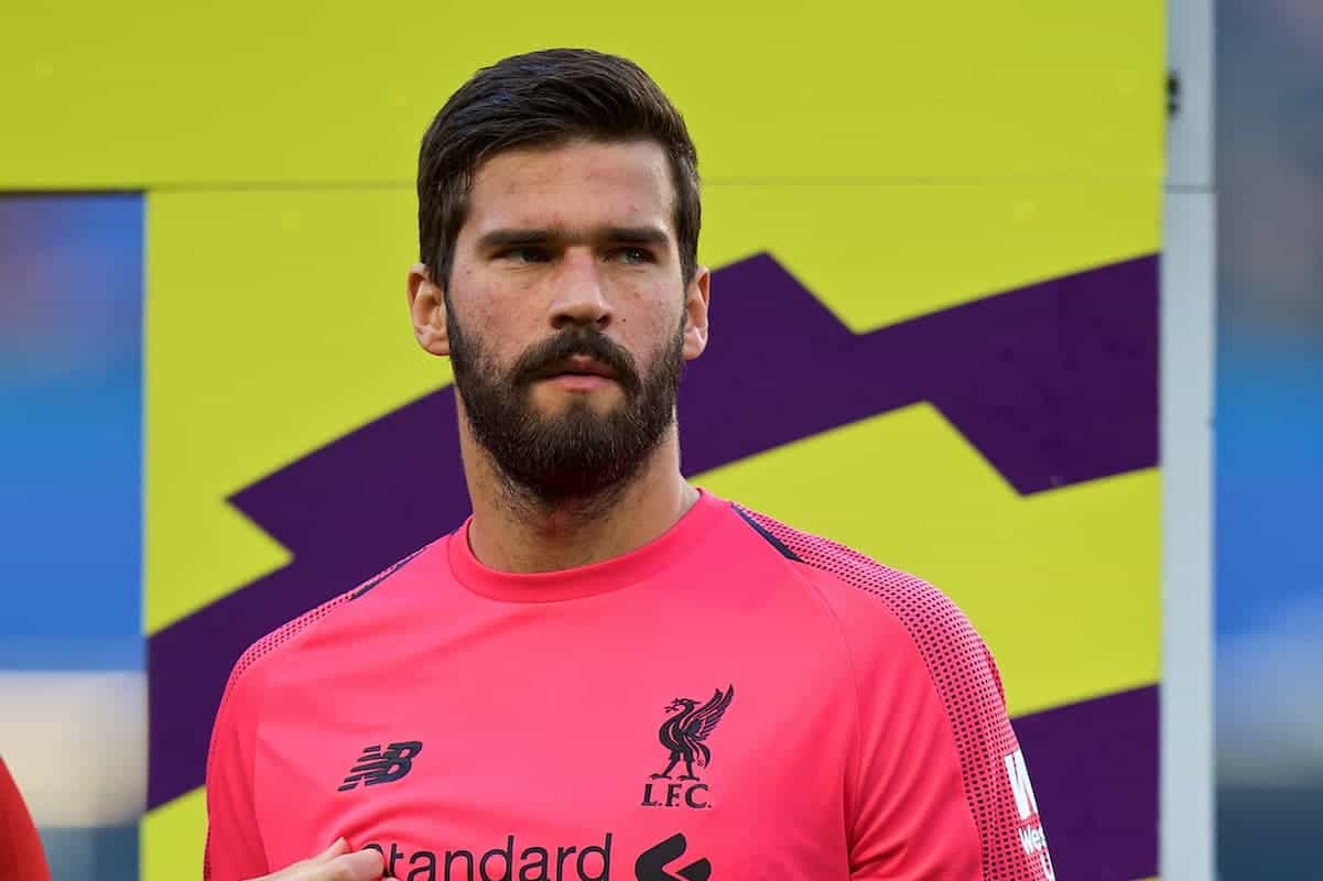 LONDON, ENGLAND - Saturday, September 29, 2018: Liverpool's goalkeeper Alisson Becker before the FA Premier League match between Chelsea FC and Liverpool FC at Stamford Bridge. (Pic by David Rawcliffe/Propaganda)