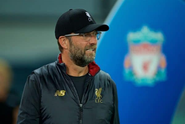 NAPLES, ITALY - Wednesday, October 3, 2018: Liverpool's manager Jürgen Klopp before the UEFA Champions League Group C match between S.S.C. Napoli and Liverpool FC at Stadio San Paolo. (Pic by David Rawcliffe/Propaganda)