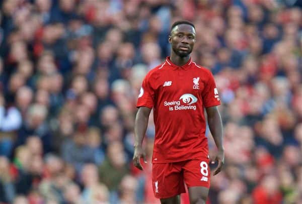 LIVERPOOL, ENGLAND - Sunday, October 7, 2018: Liverpool's Naby Keita during the FA Premier League match between Liverpool FC and Manchester City FC at Anfield. (Pic by David Rawcliffe/Propaganda)