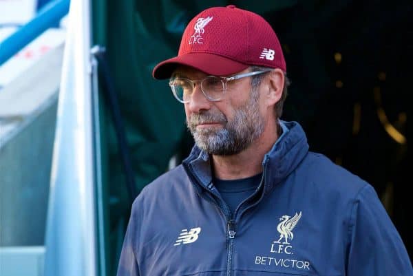 HUDDERSFIELD, ENGLAND - Saturday, October 20, 2018: Liverpool's manager Jürgen Klopp before the FA Premier League match between Huddersfield Town FC and Liverpool FC at Kirklees Stadium. (Pic by David Rawcliffe/Propaganda)