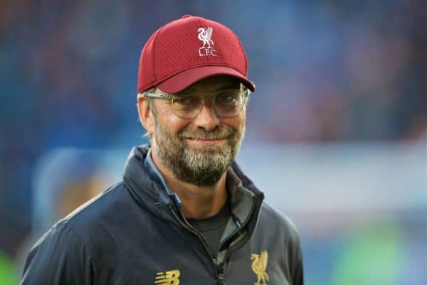 HUDDERSFIELD, ENGLAND - Saturday, October 20, 2018: Liverpool's manager Jürgen Klopp before the FA Premier League match between Huddersfield Town FC and Liverpool FC at Kirklees Stadium. (Pic by David Rawcliffe/Propaganda)