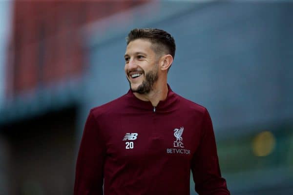 LIVERPOOL, ENGLAND - Tuesday, October 23, 2018: Liverpool's Adam Lallana during a training session at Melwood Training Ground ahead of the UEFA Champions League Group C match between Liverpool FC and FK Crvena zvezda (Red Star Belgrade). (Pic by David Rawcliffe/Propaganda)