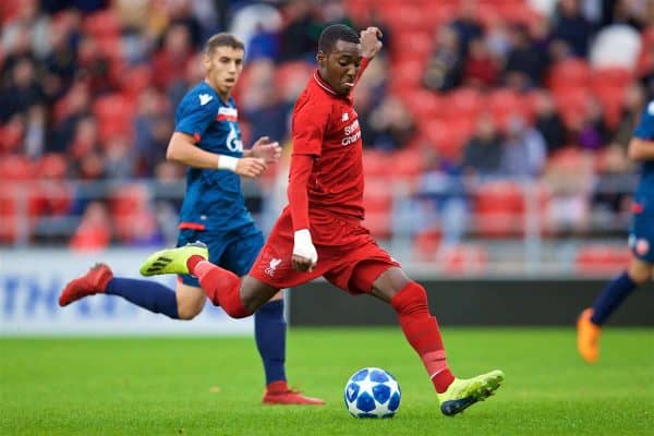 LIVERPOOL, ENGLAND - Tuesday, October 23, 2018: Liverpool's Rafael Camacho during a training session at Melwood Training Ground ahead of the UEFA Champions League Group C match between Liverpool FC and FK Crvena zvezda (Red Star Belgrade). (Pic by David Rawcliffe/Propaganda)