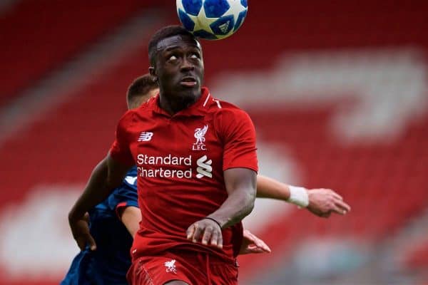 ST HELENS, ENGLAND - Wednesday, October 24, 2018: Liverpool's Bobby Adekanye during the UEFA Youth League Group C match between Liverpool FC and FK Crvena zvezda at Langtree Park. (Pic by David Rawcliffe/Propaganda)