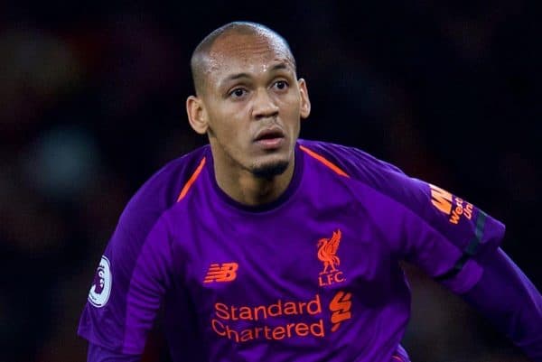 LONDON, ENGLAND - Saturday, November 3, 2018: Liverpool's Fabio Henrique Tavares 'Fabinho' during the FA Premier League match between Arsenal FC and Liverpool FC at Emirates Stadium. (Pic by David Rawcliffe/Propaganda)