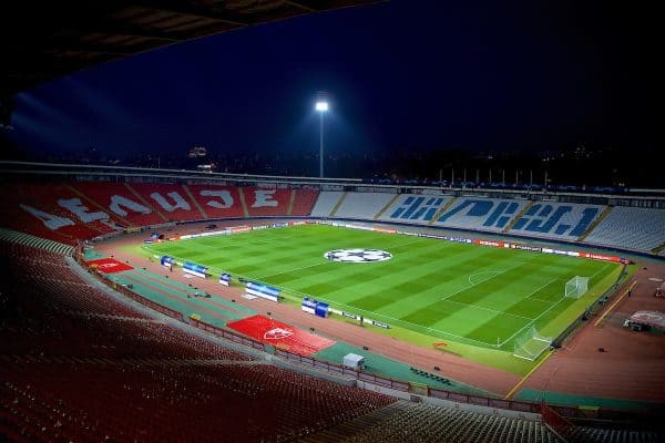 BELGRADE, SERBIA - Monday, November 5, 2018: A general view of the Stadion Rajko Miti?, known locally as the Serbian Marakana, ahead of the UEFA Champions League Group C match between FK Crvena zvezda (Red Star Belgrade) and Liverpool FC at Stadion Rajko Miti?. (Pic by David Rawcliffe/Propaganda)