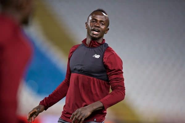 BELGRADE, SERBIA - Monday, November 5, 2018: Liverpool's Sadio Mane during a training session ahead of the UEFA Champions League Group C match between FK Crvena zvezda (Red Star Belgrade) and Liverpool FC at Stadion Rajko Miti?. (Pic by David Rawcliffe/Propaganda)