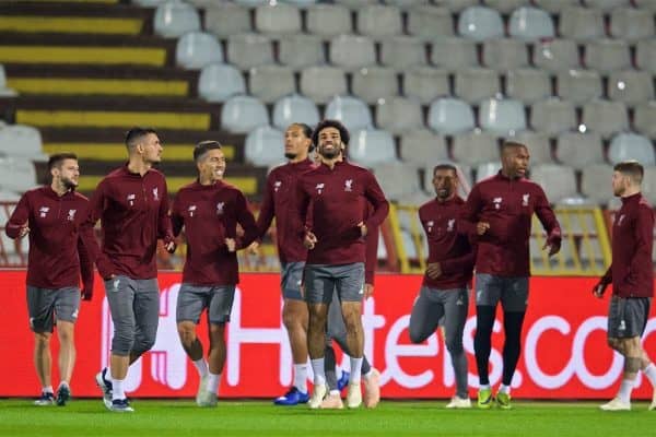 BELGRADE, SERBIA - Monday, November 5, 2018: Liverpool's Mohamed Salah during a training session ahead of the UEFA Champions League Group C match between FK Crvena zvezda (Red Star Belgrade) and Liverpool FC at Stadion Rajko Miti?. (Pic by David Rawcliffe/Propaganda)