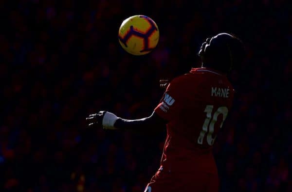 LIVERPOOL, ENGLAND - Sunday, November 11, 2018: Liverpool's Sadio Mane during the FA Premier League match between Liverpool FC and Fulham FC at Anfield. (Pic by David Rawcliffe/Propaganda)