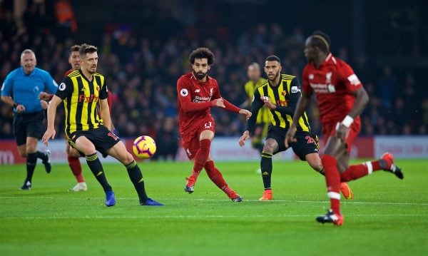 WATFORD, ENGLAND - Saturday, November 24, 2018: Liverpool's Mohamed Salah during the FA Premier League match between Watford FC and Liverpool FC at Vicarage Road. (Pic by David Rawcliffe/Propaganda)