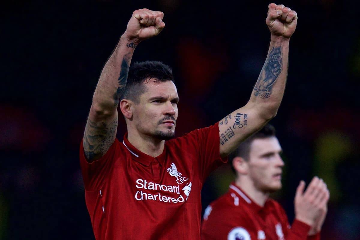 WATFORD, ENGLAND - Saturday, November 24, 2018: Liverpool's Dejan Lovren after the FA Premier League match between Watford FC and Liverpool FC at Vicarage Road. Liverpool won 3-0. Pic by David Rawcliffe/Propaganda)