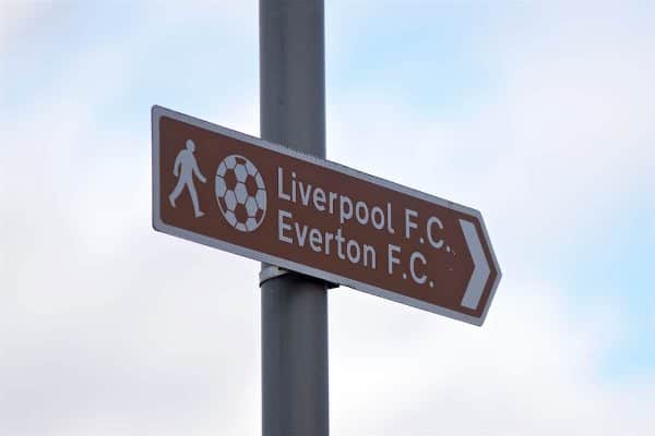 Liverpool, Everton, Merseyside derby, general. Signpost (Pic by Paul Greenwood/Propaganda)