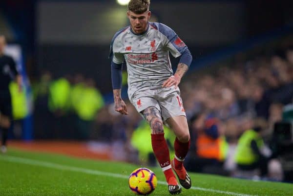 BURNLEY, ENGLAND - Wednesday, December 5, 2018: Liverpool's Alberto Moreno during the FA Premier League match between Burnley FC and Liverpool FC at Turf Moor. (Pic by David Rawcliffe/Propaganda)