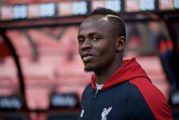 BOURNEMOUTH, ENGLAND - Saturday, December 8, 2018: Liverpool's Sadio Mane before the FA Premier League match between AFC Bournemouth and Liverpool FC at the Vitality Stadium. (Pic by David Rawcliffe/Propaganda)