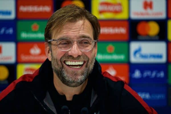 LIVERPOOL, ENGLAND - Monday, December 10, 2018: Liverpool's manager Jürgen Klopp during a press conference ahead of the UEFA Champions League Group C match between Liverpool FC and SSC Napoli at Anfield. (Pic by David Rawcliffe/Propaganda)