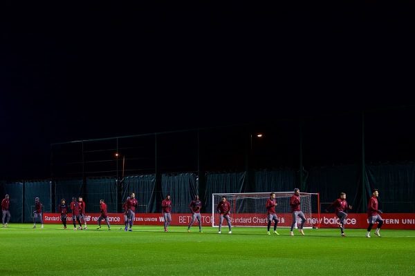 LIVERPOOL, ENGLAND - Monday, December 10, 2018: Liverpool players during a training session at Melwood Training Ground ahead of the UEFA Champions League Group C match between Liverpool FC and SSC Napoli. (Pic by David Rawcliffe/Propaganda)