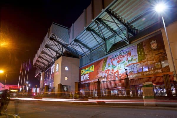 LIVERPOOL, ENGLAND - Tuesday, December 11, 2018: An exterior view of Liverpool's Spion Kop stand - General (Pic by David Rawcliffe/Propaganda)