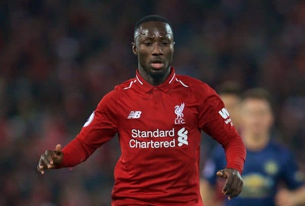 LIVERPOOL, ENGLAND - Sunday, December 16, 2018: Liverpool's Naby Keita during the FA Premier League match between Liverpool FC and Manchester United FC at Anfield. (Pic by David Rawcliffe/Propaganda)