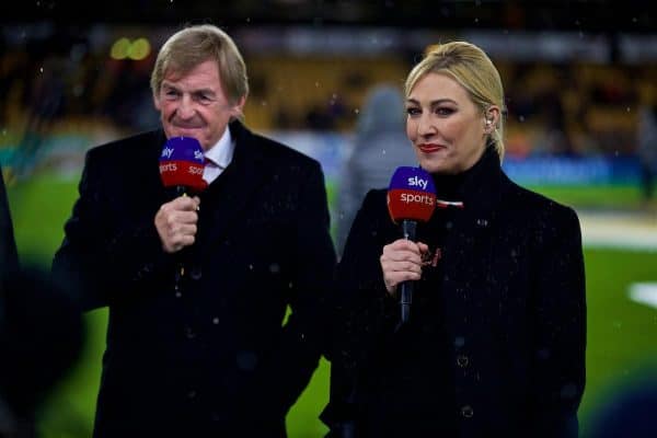 WOLVERHAMPTON, ENGLAND - Friday, December 21, 2018: Kelly Cates with her father Liverpool's non-executive director Kenny Dalglish before the FA Premier League match between Wolverhampton Wanderers FC and Liverpool FC at Molineux Stadium. (Pic by David Rawcliffe/Propaganda)