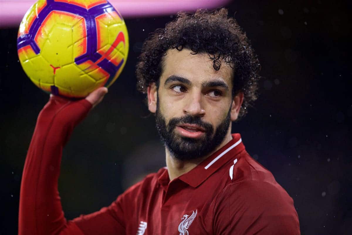 WOLVERHAMPTON, ENGLAND - Friday, December 21, 2018: Liverpool's Mohamed Salah during the FA Premier League match between Wolverhampton Wanderers FC and Liverpool FC at Molineux Stadium. (Pic by David Rawcliffe/Propaganda)