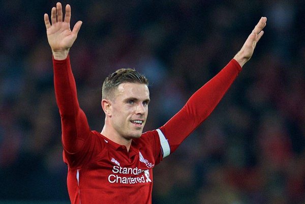 LIVERPOOL, ENGLAND - Saturday, December 29, 2018: Liverpool's captain Jordan Henderson during the FA Premier League match between Liverpool FC and Arsenal FC at Anfield. (Pic by David Rawcliffe/Propaganda)