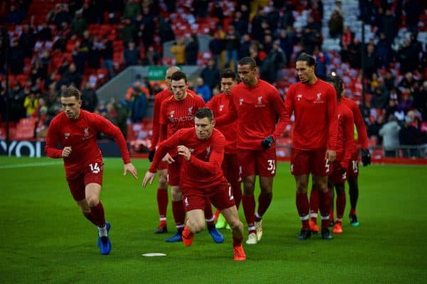 Matchday, Anfield, warm up (Pic by David Rawcliffe/Propaganda)