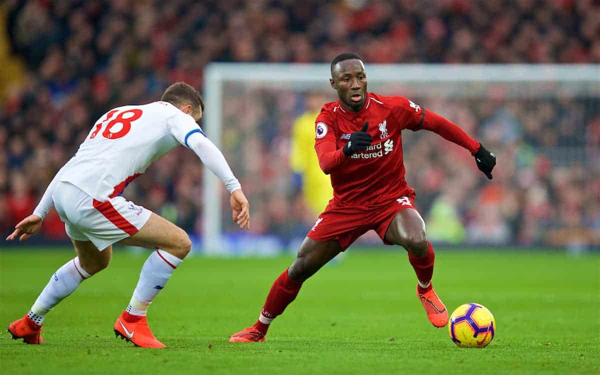 LIVERPOOL, ENGLAND - Saturday, January 19, 2019: Liverpool's Naby Keita during the FA Premier League match between Liverpool FC and Crystal Palace FC at Anfield. (Pic by David Rawcliffe/Propaganda)