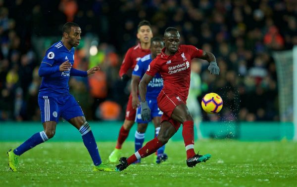 LIVERPOOL, ENGLAND - Wednesday, January 30, 2019: Liverpool's Sadio Mane during the FA Premier League match between Liverpool FC and Leicester City FC at Anfield. (Pic by David Rawcliffe/Propaganda)