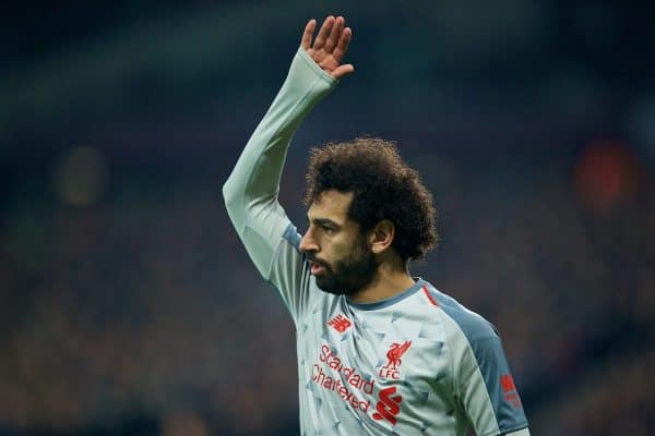 LONDON, ENGLAND - Monday, February 4, 2019: Liverpool's Mohamed Salah during the FA Premier League match between West Ham United FC and Liverpool FC at the London Stadium. (Pic by David Rawcliffe/Propaganda)