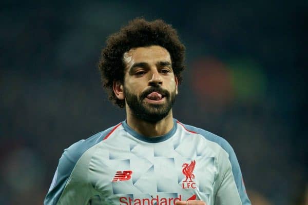 LONDON, ENGLAND - Monday, February 4, 2019: Liverpool's Mohamed Salah during the FA Premier League match between West Ham United FC and Liverpool FC at the London Stadium. (Pic by David Rawcliffe/Propaganda)