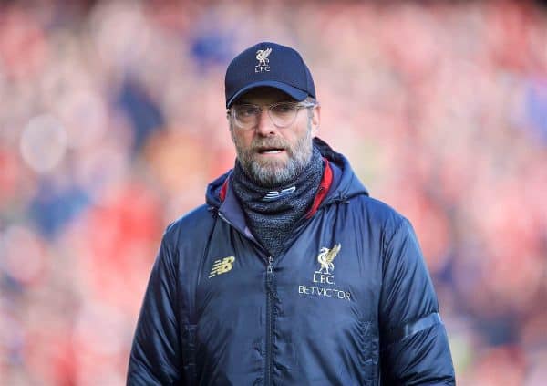 Jürgen Klopp general matchday pic Anfield (Pic by David Rawcliffe/Propaganda)