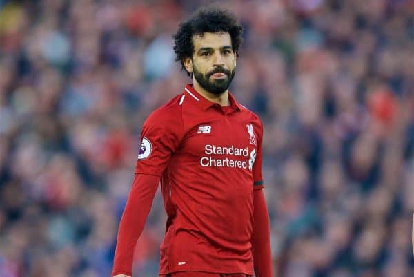 LIVERPOOL, ENGLAND - Saturday, February 9, 2019: Liverpool's Mohamed Salah during the FA Premier League match between Liverpool FC and AFC Bournemouth at Anfield. (Pic by David Rawcliffe/Propaganda)