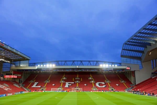 LIVERPOOL, ENGLAND - Tuesday, February 19, 2019: A general view of Anfield, facing the Spion Kop, before the UEFA Champions League Round of 16 1st Leg match between Liverpool FC and FC Bayern München at Anfield. (Pic by David Rawcliffe/Propaganda)