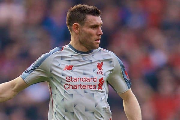 MANCHESTER, ENGLAND - Sunday, February 24, 2019: Liverpool's James Milner during the FA Premier League match between Manchester United FC and Liverpool FC at Old Trafford. (Pic by David Rawcliffe/Propaganda)